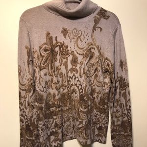 Tan turtleneck long sleeve sweater